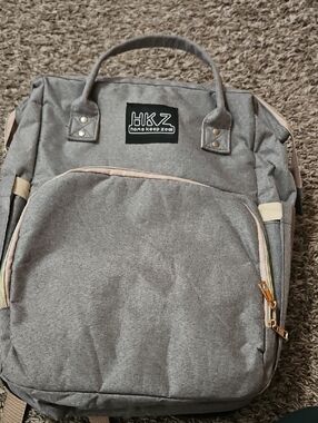 HKZ Grey Backpack with Beige Trim